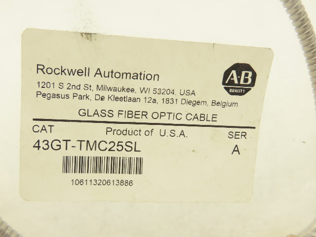 Allen Bradley 43GT-TMC25SL Glass Fiber Optic Cable Stainless 36" Ser A