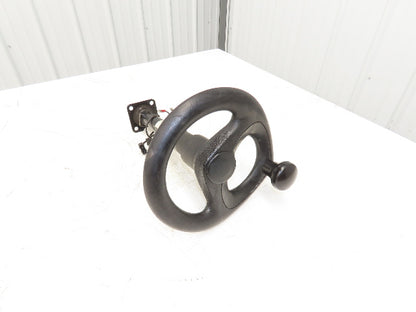 Linde 12855421000 Forklift Steering Wheel & Column W/Horn Removed From E32CL