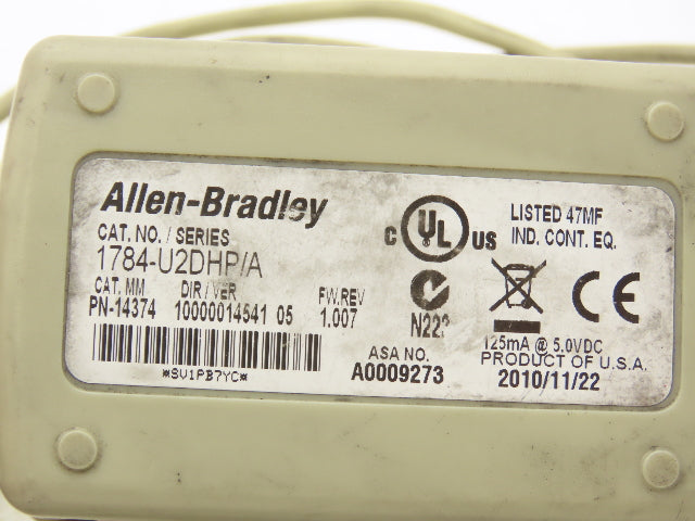Allen Bradley 1784-U2DHP/A USB-to-Data Highway Plus 8-Pin DIN Cable FW/REV 1.007