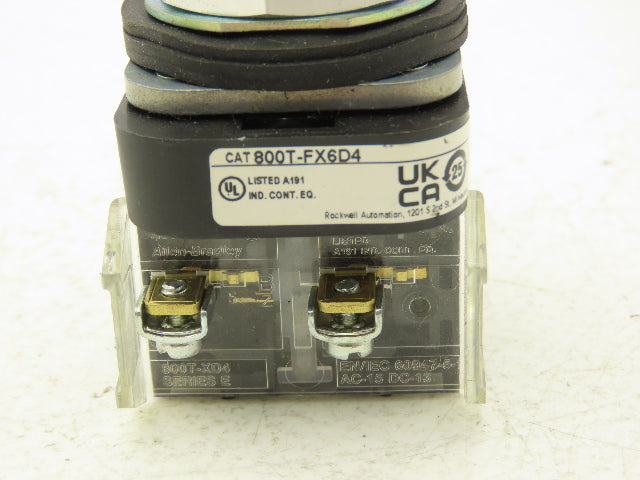 Allen Bradley 800T-FX6D4 30mm E-Stop Pushbutton Push-Pull Ser T 800T-XD4 2NO