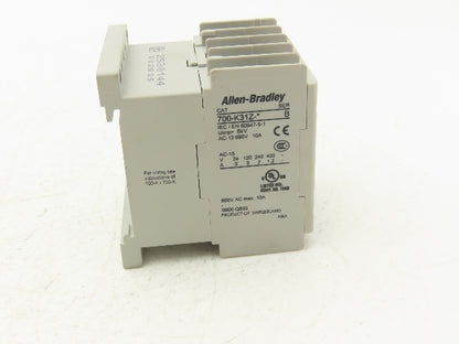 Allen Bradley 700-K31Z-KJ Mini Contactor Relay 600V 24VDC Coil 3NO/1NC Lot of 3