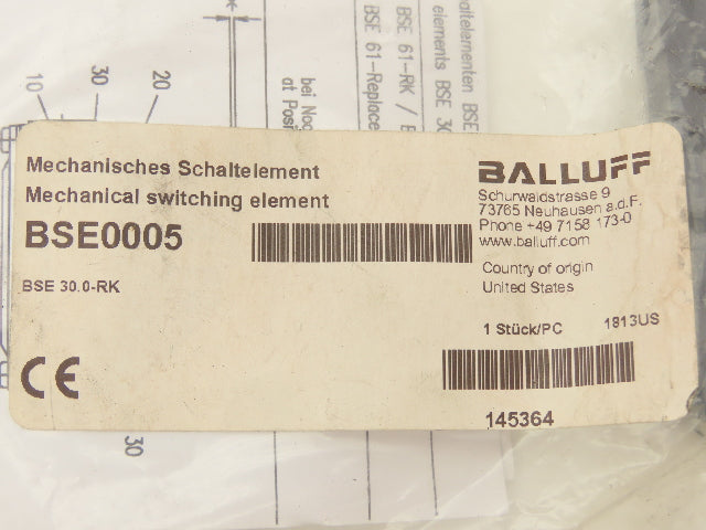 Balluff BSE0005 Mechanical Single Position Limit Switch 6.0A Screw Term Lot of 4