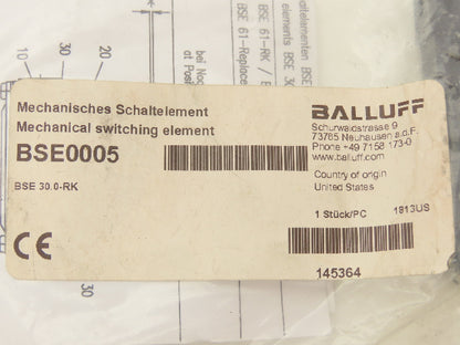 Balluff BSE0005 Mechanical Single Position Limit Switch 6.0A Screw Term Lot of 4