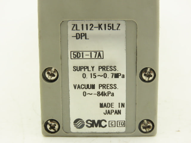 SMC ZL112-K15LZ-DPL Multi-Stage Vacuum Generator Ejector PNP Pressure Switch