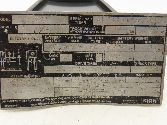 Linde 1347-360 50 00 Forklift Dash Display Instrument Panel Off E32CL READ