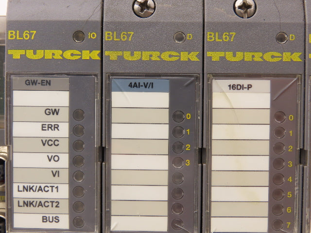 Turck GW-EN 4AI-V/I 16DI-P BL67 Digital Input Output Base Station BL67-B-1M23-19
