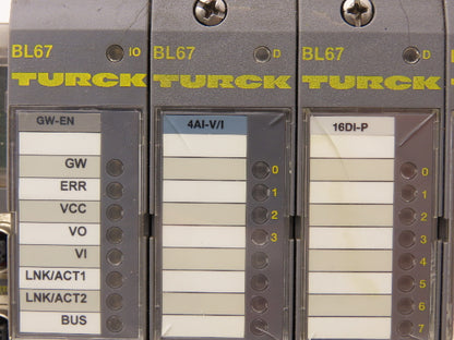 Turck GW-EN 4AI-V/I 16DI-P BL67 Digital Input Output Base Station BL67-B-1M23-19