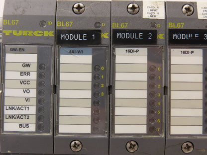Turck GW-EN 4AI-V/I 16DI-P BL67 Digital Input Output Base Station BL67-B-1M23-19