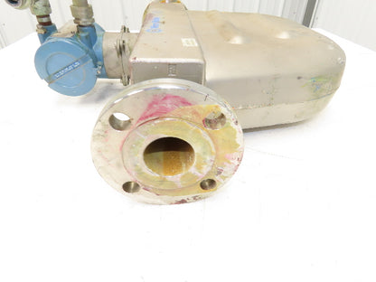 Micro Motion R200S418NCAAEZZZZ Mass Flow Sensor 2" *Ink Residue Needs Cleaned*