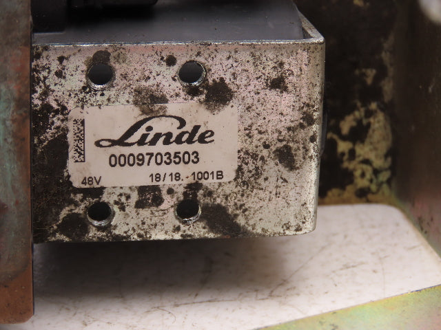 Linde 0009703503 Forklift Motor Contactor Assembly 48VDC Removed From E32CL