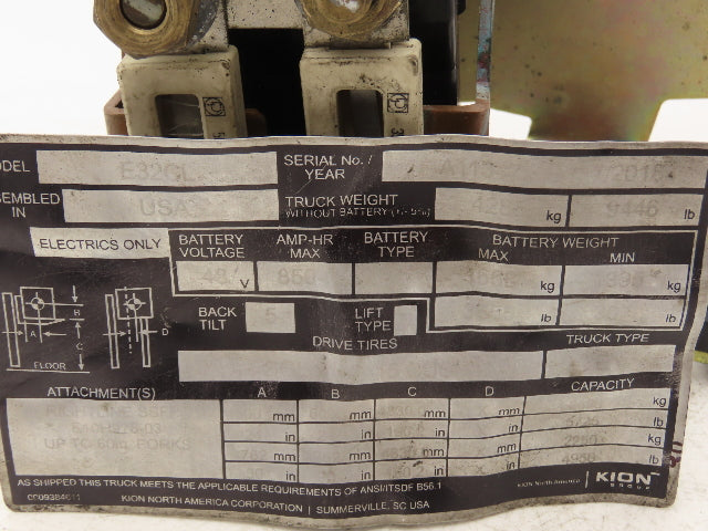Linde 0009703503 Forklift Motor Contactor Assembly 48VDC Removed From E32CL