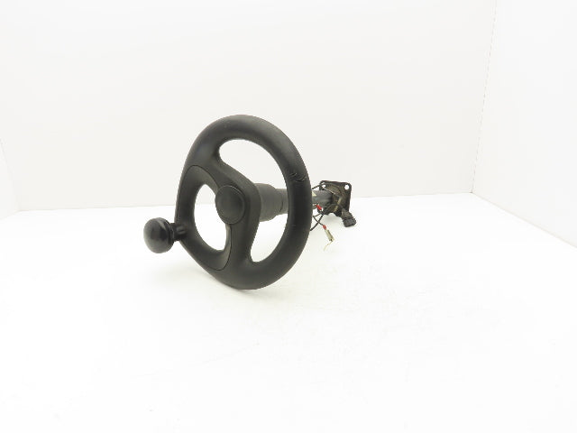 Linde 12855421000 Forklift Steering Wheel & Column W/Horn Removed From E32CL