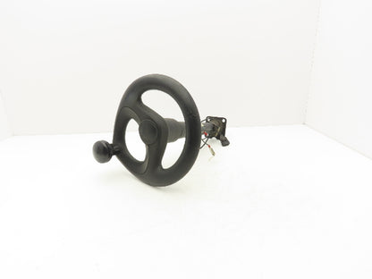 Linde 12855421000 Forklift Steering Wheel & Column W/Horn Removed From E32CL