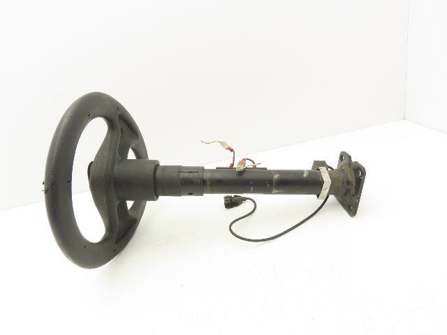Linde 12855421000 Forklift Steering Wheel & Column W/Horn Removed From E32CL