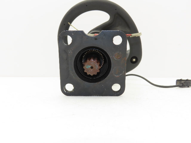 Linde 12855421000 Forklift Steering Wheel & Column W/Horn Removed From E32CL