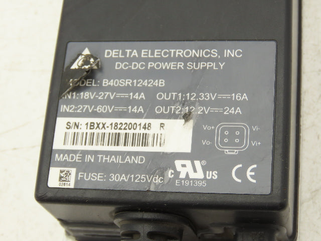 Delta Electronics B40SR12424B DC Power Supply 24VDC Input 12VDC Output Off E32CL