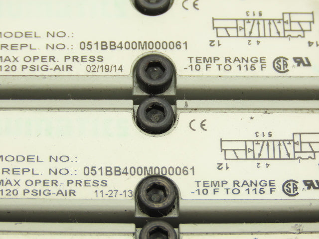 Numatics 051BB400M000061 10-Station Solenoid Valve Manifold G3 Ethernet IP 24V