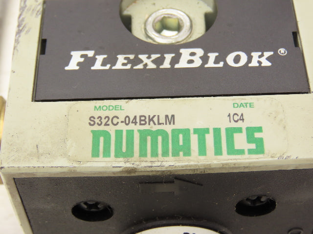 Numatics S32C-04BKLM FlexiBlok Pneumatic Soft Start Exhaust Valve 24VDC Solenoid