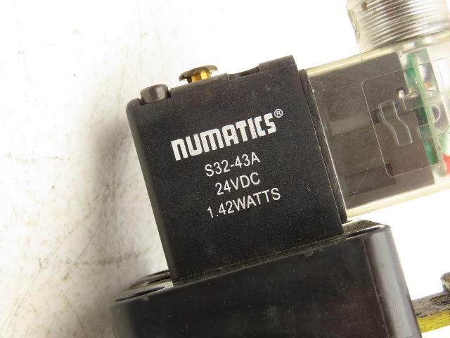 Numatics S32C-04BKLM FlexiBlok Pneumatic Soft Start Exhaust Valve 24VDC Solenoid