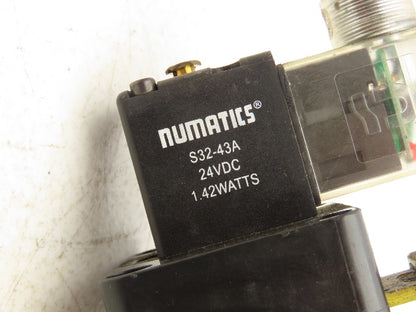 Numatics S32C-04BKLM FlexiBlok Pneumatic Soft Start Exhaust Valve 24VDC Solenoid