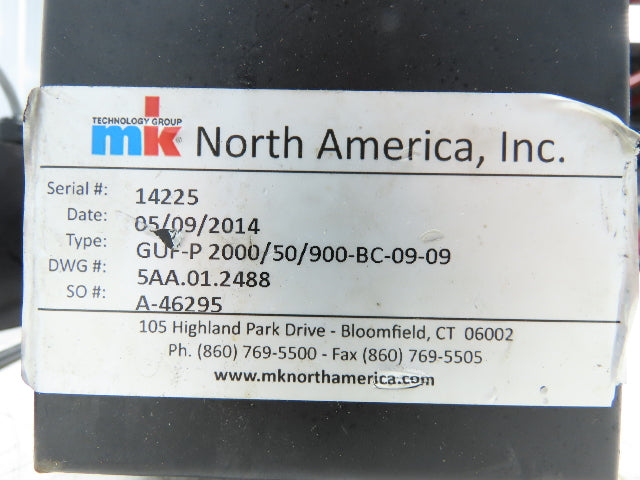 MK North America GUF-P 2000 50mm x 900mm Belt Conveyor 115V Variable Speed Drive