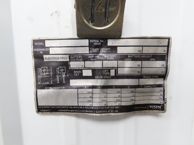 Linde E32CL Forklift Mast Class III 3 Stage 4 Lever 190" Lift 3655 lbs Max