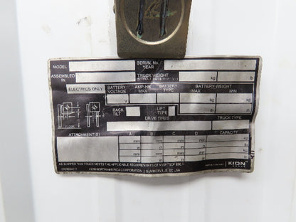 Linde E32CL Forklift Mast Class III 3 Stage 4 Lever 190" Lift 3655 lbs Max