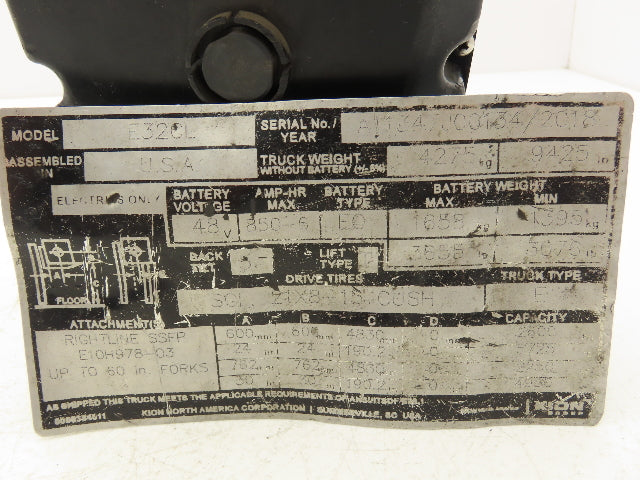 Linde 1347-360 50 00 Forklift Dash Display Instrument Panel Off E32CL READ