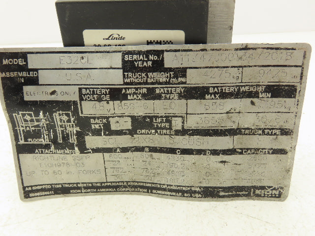 Linde 20383 Forklift Voltage Transformer Module Removed From E32CL