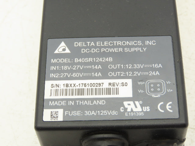 Delta Electronics B40SR12424B DC Power Supply 24VDC Input 12VDC Output Off E32CL
