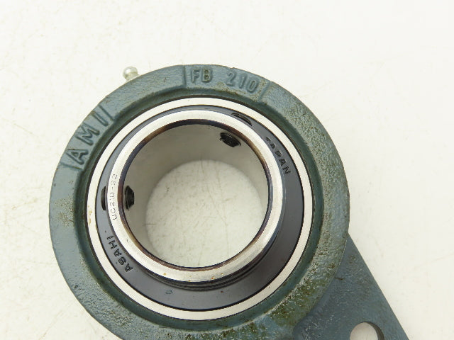 AMI FB210 Three Bolt Bracket Ball Bearing 2" Bore Locking Set Screw Cast Iron