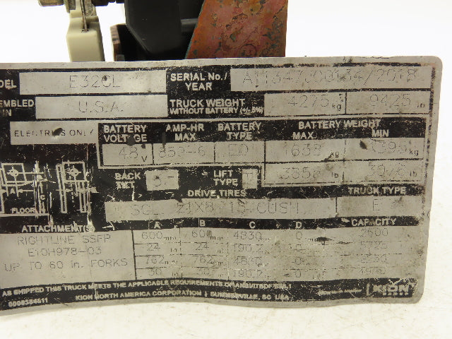 Linde 0009703503 Forklift Motor Contactor Assembly 48VDC Removed From E32CL