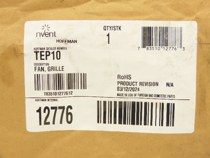 Hoffman TEP10 nVent Fan Exhaust Grille RAL 7035 Light Gray 11.77"x12.94"x33.53"