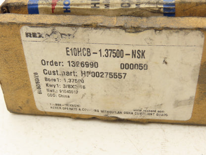 Rexnord 104510 E10 Elastomeric Coupling 1-3/8" Bore Set Screw Lock 3/8" Keyway