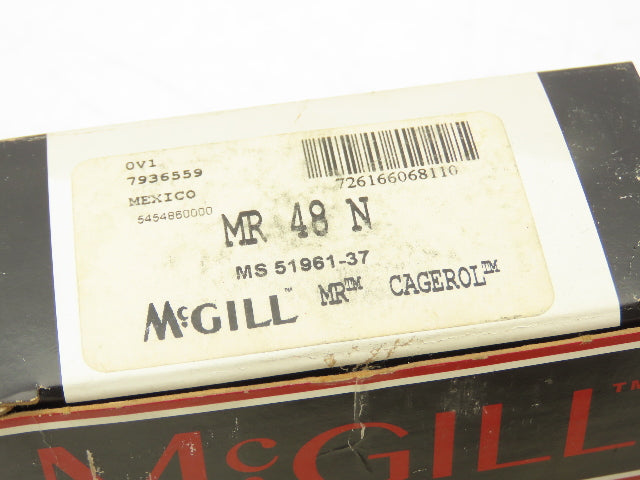 McGill MR48N Cagerol Machined Roller Bearing 3" ID x 3.75" OD x 1.5" W Lot of 2