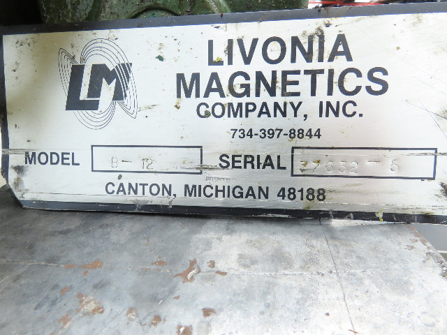 Livonia B-12 Magnetic Slide Chip Conveyor 12"W x 109"L Belt-Less 230/460V 3PH