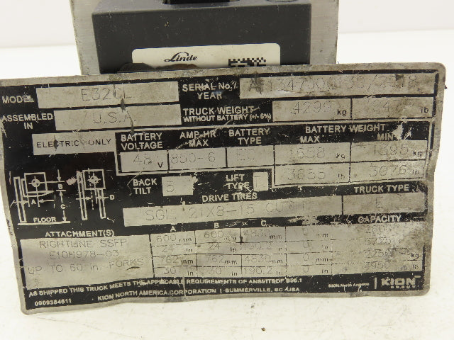 Linde 20383 Forklift Voltage Transformer Module Removed From E32CL