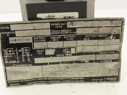 Linde 20383 Forklift Voltage Transformer Module Removed From E32CL