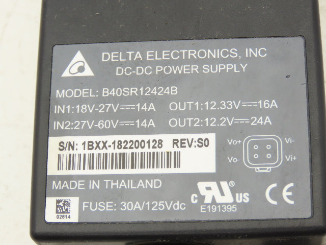 Delta Electronics B40SR12424B DC Power Supply 24VDC Input 12VDC Output Off E32CL