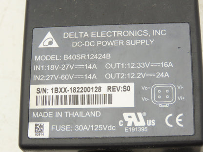 Delta Electronics B40SR12424B DC Power Supply 24VDC Input 12VDC Output Off E32CL