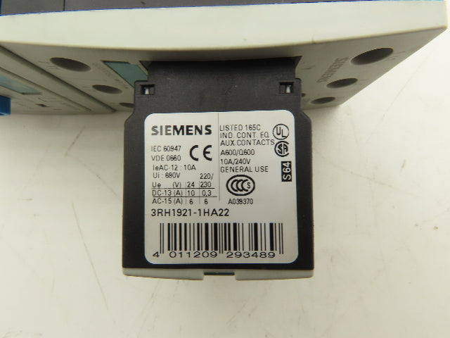 Siemens 3RB2036-1UB0 Motor Protection Overload relay 12.5-50A w/40A Contactor