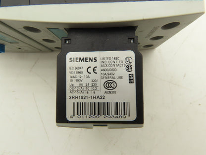 Siemens 3RB2036-1UB0 Motor Protection Overload relay 12.5-50A w/40A Contactor