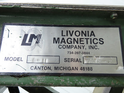 Livonia B-11 11"W x 73"L Magnetic Incline Chip Conveyor 38" Discharge 230/460V