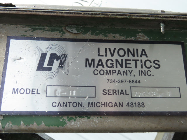 Livonia B-11 11"W x 73"L Magnetic Incline Chip Conveyor 38" Discharge 230/460V