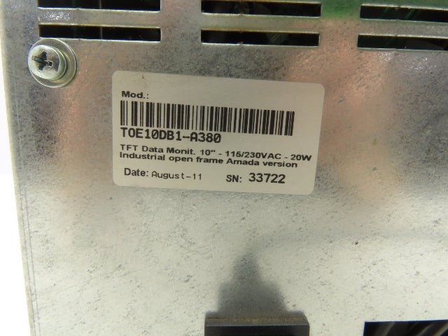 Amada TOE10DB1-A380 TFT Data Monitor 10" 115/230VAC - 20W Open Frame Replacement