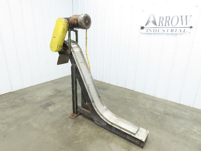 8"W x 58"L Magnetic Incline Chip Conveyor Belt-Less 37" Discharge 230/460V 3PH