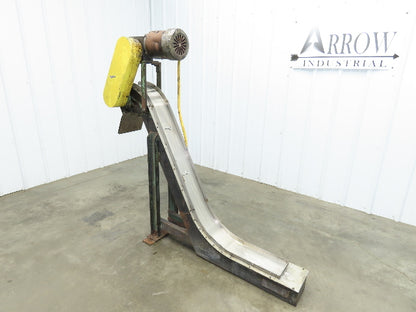 8"W x 58"L Magnetic Incline Chip Conveyor Belt-Less 37" Discharge 230/460V 3PH