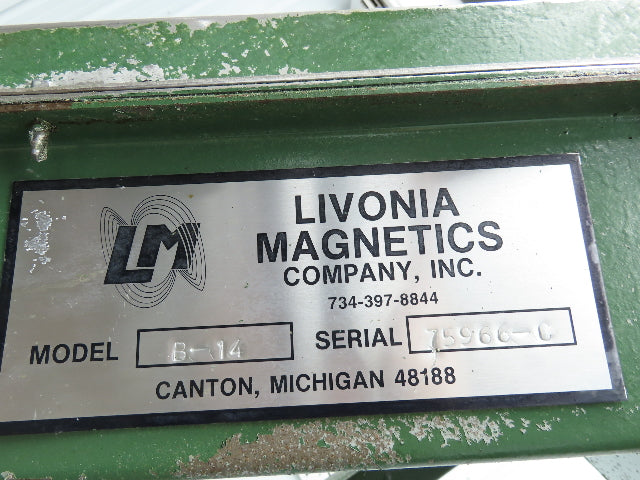 Livonia B-14 14"W x 88"L Magnetic Incline Chip Conveyor 72" Discharge 230/460V