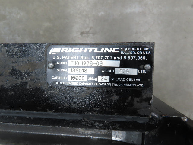 Rightline E10H978-03 Fork Positioner Side Shift 20" Class 3 Fork 38.5" Chassis