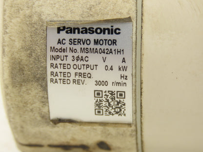 Panasonic MSMA042A1H1 Servo Gear Motor .4kw 3PH 9:1 Ratio Inline Reducer 333 RPM